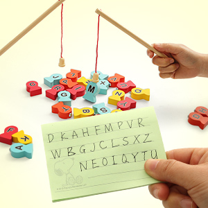 STEM 학습 목재 자기 낚시 게임 몬테소리 문자 인지 장난감 1