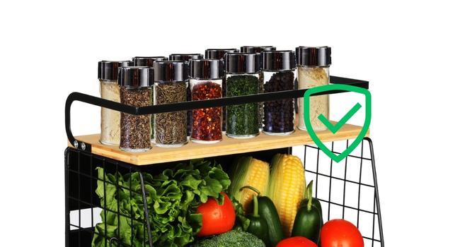 대형 컨테이너 자기 저장 랙 목재 뚜?? 이 있는 자기 부엌 선반 3