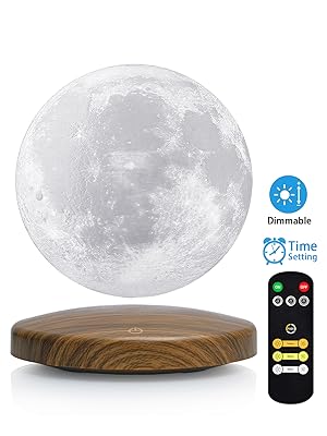 원격 제어 자석 레비테이션 램프 3D 3 색의 떠 달 밤 빛 0