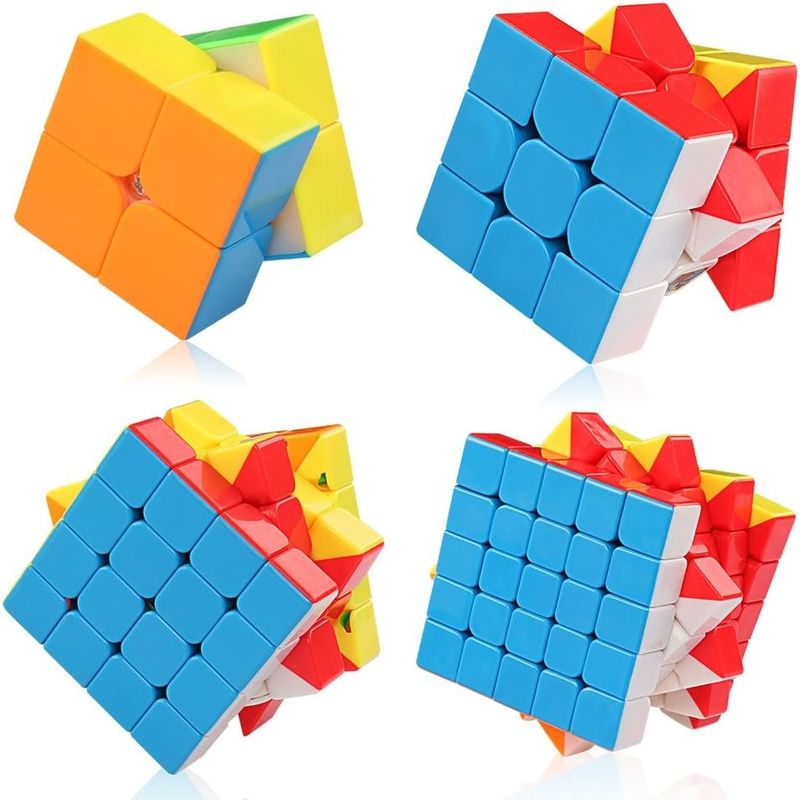 다채색 자기 루빅 큐브 세트 2x2 3x3 4x4 5x5 시리즈