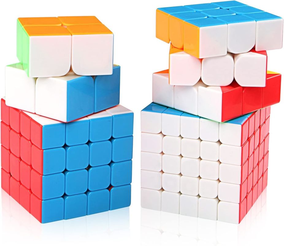 다채색 자기 루빅 큐브 세트 2x2 3x3 4x4 5x5 시리즈