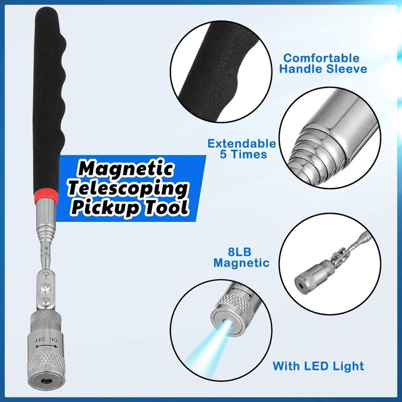 자동차 수리용 LED 조명으로 유연한 검사 도구 자석 픽업 도구